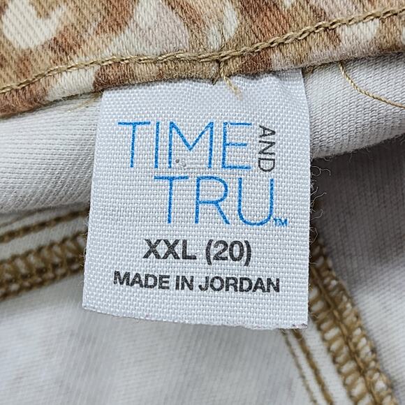Time And Tru Jeans Womens XXL (20) Tan Animal Print High Rise Jegging Skinny - Picture 5 of 12